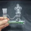 Cam nargile için 18 mm'de açılı eklem lacunaris sıralı cam ashcatcher bongs cam fıskiyesi ve sarkıcı satır içi perc kül catcher