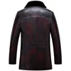 Wholesale- Russian Winter Black leather jackets High quality Thick Warm Mens leather jacket and coat Fashion Casual Men's Clothing jaquet