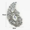 4.4 Inch Huge Luxury Brooch Big Clear Crystals Rhinestonee Wedding Bridal Pins Brooches New Arrival High Quality Stunning Diamante Women Pin