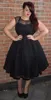 Plus Size Formal Dresses Party Evening Wear 2017 Black Sheer Neck Appliques Tea Length Prom Dress Custom Made China EN102812