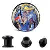 KUBOOZ Acrylic Cartoon Character Pattern Ear Plugs Tunnels Piercing Body Jewelry Ear Gauges Earrings Expander 6mm to 25mm 60PCS279D