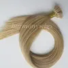 Förbunden platt spetsens mänskliga hårförlängningar 50g 50strand 18 20 22 24 tum 22 färg brasilianska indiska hårprodukter6467590