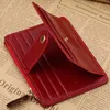 hot sale zipper coin purse magnet short bifold super Slim simple retro pu leather card holder