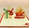 Cartoline di Natale fatte a mano Creative 3D Pop UP Biglietto di auguri di Babbo Natale Cartoline regalo Forniture per feste festive