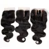 7A Cheap Lace Closure 4x4 Malaysian Virgin Body Wave Human Hair Top Lace Closures Pieces Free/Middle/3 Way Part Natural Color Dyable