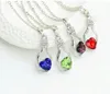 متمنيا زجاجة مجوهرات القلب قلادة القلائد Fashion Crystal Sparkle Stone Sautoir للبنات بيع 8colors رخيصة