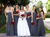 Custom Long Bridesmaid Klänningar Billiga Men Högkvalitativa Tyg Strapless Party Aftonklänningar Ärmlös Real Image Formell Bridesmaid Dress