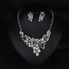 New Gold,Imitation Rhodium Plated Flower Design Stud Earrings and Pendant Necklace 2016 Pearl Jewelry Set Necklace and Earrings N519