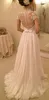 Summer Beach Lace Wedding Dresses A Line Elegant Long Cheap White Ivory Bridal Gowns With V Neck Cap Sleeves Covered Button Dresse