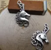 Free Shipping 80pcs 15x26mm Antique Bronze Silver Lovely Unicorn Horse Charms Pendant