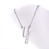 26 букв инициалы позолоченный диск кулон ожерелье для женщин из нержавеющей стали простой шрифт подвески ожерелья NL-2457