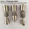 6-in-1-Titannagel Domeless GR2 G2 für 16 mm 20 mm Heizspulen-Dab-Nagel für beide weiblichen und männlichen Gelenke 10 mm, 14 mm und 18 mm