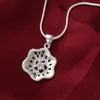 Livraison gratuite mode haute qualité 925 fleurs en argent avec bijoux en diamant 925 collier en argent Saint Valentin cadeaux de vacances chaud 1630