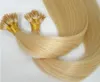 100G 1GS 16 Quot 18quot 20quot 22quot 24quot keratyny stick i końcówka ludzkie włosy przedłużanie Indian Remy Hair 613 Light Blond4781903