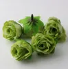 Hot ! 400pcs Artificial flowers Green Tea Rose Flower Head Artificial Flower Wedding Decorating Flowers 3MM