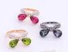 10 unids / lote mezcla tamaño de estilo de cristal anillos de cluster de moda para bricolaje regalo de regalo anillo de artesanía RI38