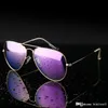 Vintage hommes femmes lunettes de soleil 62mm pilote Desinger miroir lunettes UV400 lentille lunettes de soleil 2e5 avec étuis bonne qualité3464837