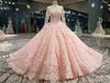 2018 Winter Fall Snow Garden V Neck Ball Gown Long Sleeves Wedding Dresses Western Hands Made Flowers Bridal Wedding Gowns6476026