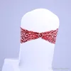 100pcs/lot Spandex Bands Sequins Bow Elastic Fabric Wedding Chair Sashes Banquet Decor Chair Ties with Sequins Celebration Party Supply