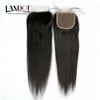 8A Straight Human Hair Closure Brazilian Malaysian Peruvian Indian Mongolian Cambodian Hair Top Lace Closure Free/Middle/3 Way Part Size 4x4