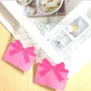 400pcs / parti 7 * 10cm (2,8 * 3,9 ") Rosa Lace Bowknot Cookies Förpackningsväska Självhäftande Plastpaketpåse Påsar För Biscuitkakor Bakning