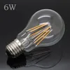 フィラメントLED A60電球8W 6W調光対応E27 E26 B22 360アングルLEDライトEdison Lamp 110LM / W AC85~265V