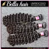 Wefts Bella Hair Malaysian Deep Wave 1026inch100％Remy Virgin Heaer Extension Weft Natural Color 3/4 Piea