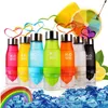 Weihnachtsgeschenk 650ml Wasserflasche H20 Kunststoff Frucht Infusion Flasche Infuser Getränk Outdoor Sportsaft Zitrone Tragbare Wasser