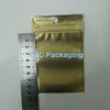 7.5x12cm (3.0 * 4.7 ") Golden / Clear Self Seal Zipper Plastikowa Opakowanie Detal Pack Bag Zipper Lock Packaging Bag Pakunek z otworem