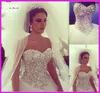 2016 Spedizione gratuita Ball Gown Abiti da sposa Sweetheart Strass Cristalli Lunghezza pavimento Tulle Abiti da sposa lunghi Custom Made