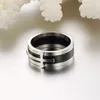 8mm Two Tone Classic Three in One Cross Rings in Stainless Steel Combination Rings