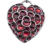 Новая рубиновая красная эмамель сердца мако -подвесное ожерелье ювелирные изделия британская стильная память сувенир белое золото