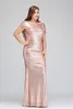 Plus Size Rose Gold Bridesmaid Dresses Long Sparkling 2018 New Women Elegant Mermaid Sequined Evening Prom Party Gown Celebrity Fo4008618