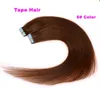 100g = 40 sztuk 18 20 cal 6 # jasnobrązowy klej skóra wąska taśma PU w ​​ludzkich rozszerzeń włosów Indian Remy ogromny materiał 3-5 dni Dostawa