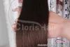 Partihandel # 4 Dark Brown Clip In On Natural Human Hair Extensions Full Head 70g 100g 120G Peruvian Remy Straight Weave Clips ins 14-22 "