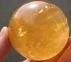 ナチュラルシトリン方解石クォーツクリスタル球球の癒し宝石40mmスタンド4276173