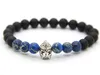 Nouveau Design En Gros 8mm Naturel Mat Agate Guerrier Romain Casque Bracelet De Mode Spartan Bijoux Pour Hommes Cadeau De Noël