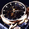 2022 Ny !! Montre Homme Män klockor Vinnare Royal Diamond Design Svart guldklocka Toppmärke Luxury Relogio Male Skeleton Mechanical Watch