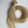 200g 1Set = 200Strands Extensions de cheveux à pointe plate pré-collées 18 20 22 24 pouces # 22 couleur Brun Brésilien Indien Remy Kératine Cheveux Humains