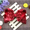 Lovely Girls Sequin Hair Bows With Clips For Kids Handmade Large Bling Rainbow Sequin Bows Hairgrips Hair Accessories