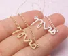 30 stks Goud Zilver Eenvoudige Sierlijke Mevrouw Ketting Kleine Gestempeld Woord Initial Ketting Liefde Alfabet Letter Kettingen