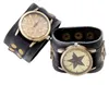 Mode heren lederen armband horloges 40 mm punk atmosferische retro lederen armband