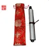 Extra Long Scroll Måleri Bag Bunk Drawstring Silk Brocade Förpackning Omslag Kinesisk Stil High End Presentpåse 10st / Lot Mix Färgfri
