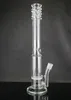 Nargile cam su bong petek düz açık damlar ağız bongs buz yakalı boru 18.8mm kase 17.5 "Ücretsiz tip