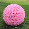 Bröllopsdekorationer 30cm 12 tum Konstgjord Rose Silk Flower Kissing Balls Pomander Rose Bröllop Blommor Bukett Hängande Bollar Party Decor