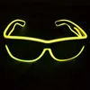 Enkla El Glasses El Wire Fashion Neon LED Light Glow Sun Glasses Rave Costume Party DJ Bright Solglasögon9167955