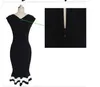 Robe de travail en gros-business élégante sirène bureau manches 3/4 femmes mode gaine crayon noir moulante femme robe formelle btyb bateau gratuit