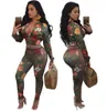 Moda Treino Mulheres Two Piece Set Autumn Long Sleeve Impresso Top Curto Pant Suit Sweat Casual Suit Ternos Plus Size Mulheres lazer