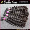 Bellahair 8-34ブラジルの髪のバンドル未加工の自然な色深い波波波波伸び1pc/lot 8a品質の横糸