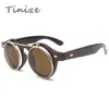 Wholesale-Tinize Hot Sale Steampunk Goth Glasses Goggles Round Steam punk Flip Up Sunglasses Retro Vintage Fashion Accessories